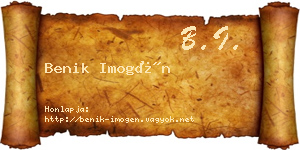 Benik Imogén névjegykártya
